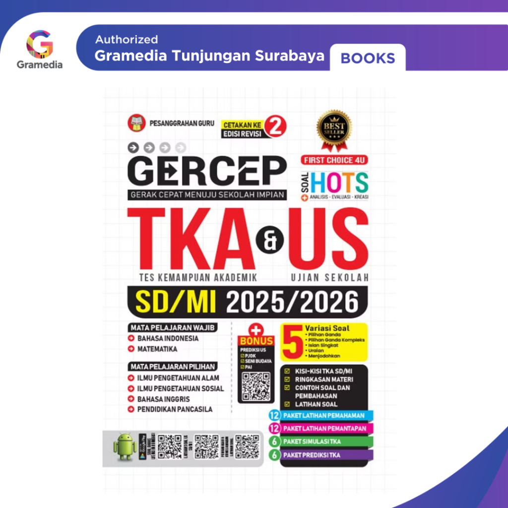 Gramedia Tunjungan: Gercep TKA & US SD/MI 2025/2026