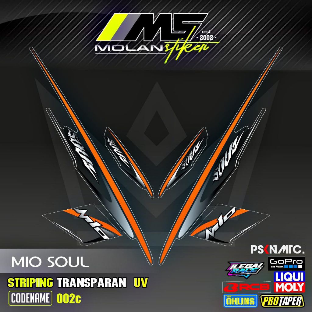 Decal สติกเกอร์ Striping Variation โปร่งใส Uv Mio Soul คาร์บูเรเตอร์ 2006-2012 Mio Soul 115 Mio Soul