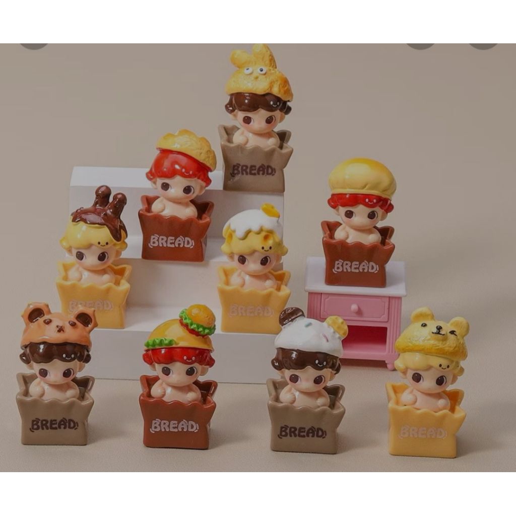 DMOO BREAD 3D Pop Mart Popbean กล่องตาบอดเครื่องประดับลูกปัด
