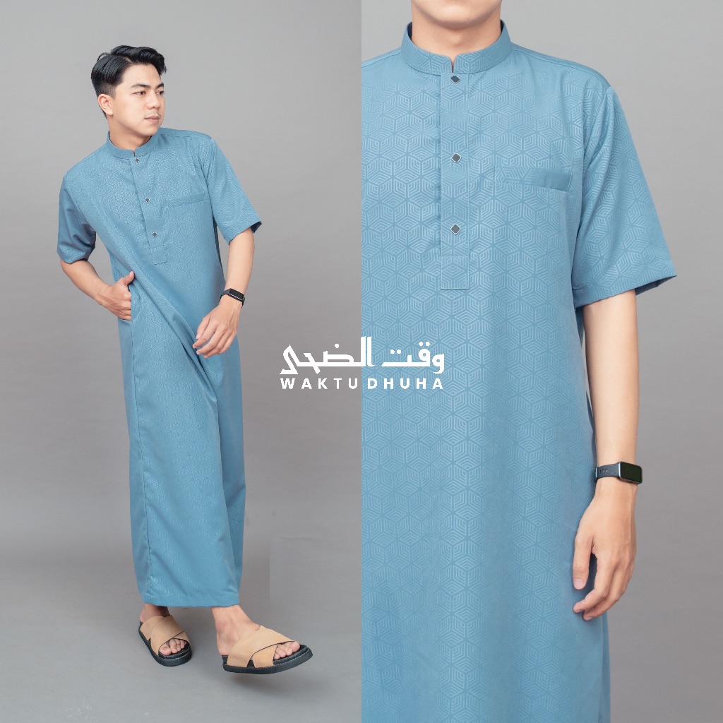 สินค้าสุดฮอต DHUHA TIME - เสื้อคลุมแขนสั้นผู้ชายสําหรับผู้ใหญ่ระดับพรีเมียม Dhuha Robe