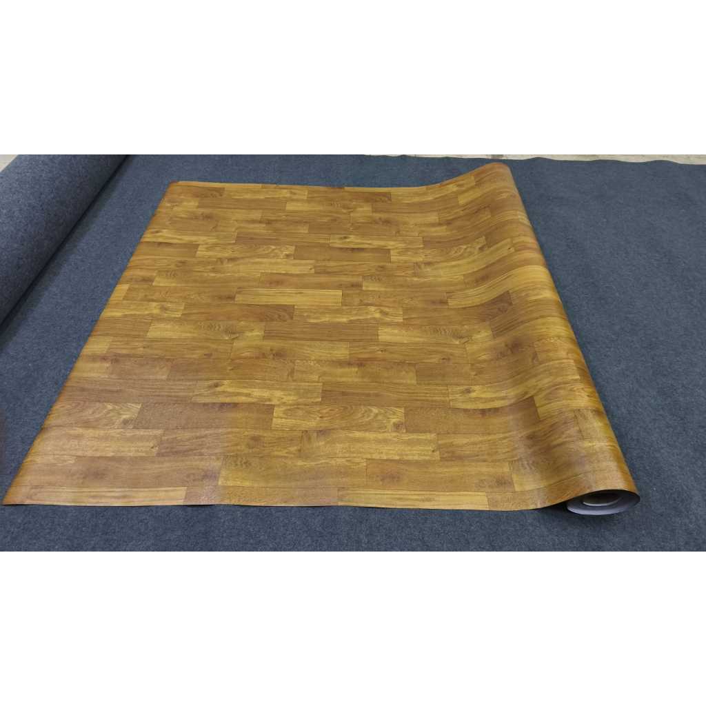 IMPORTED VINYL FLOOR CARPET BY THE METER, 1 X 2m WIDTH - WOOD C Motif