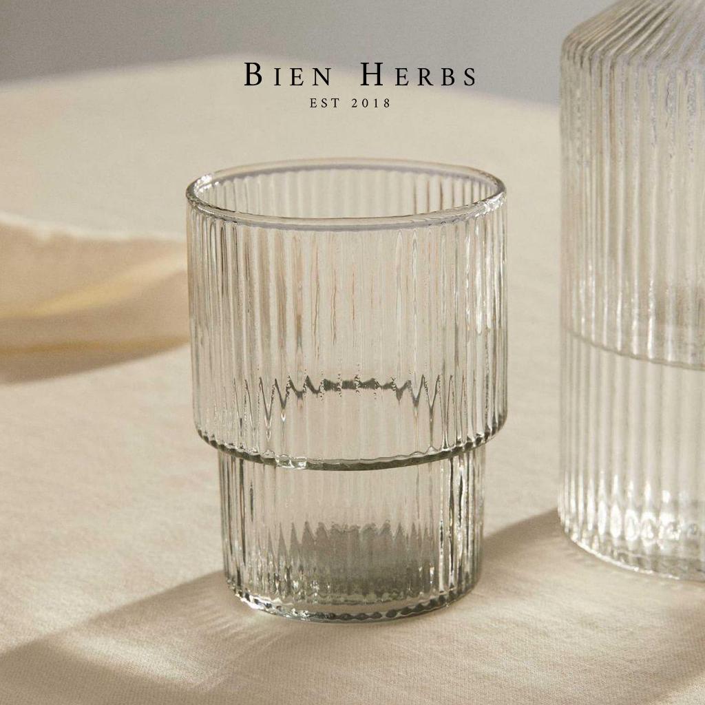 BIEN KANO Ripple Glass Stackable Stripe Origami ความงามกาแฟ Matcha Glassware