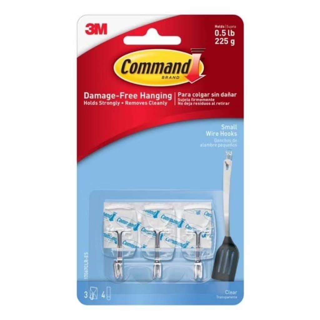 GANTUNGAN 3M COMMAND CLEAR WIRE HOOK TRANSPARENT HOOK ลวดสําหรับผ้า, เครื่องมือ, เครื่องมือห้องครัว