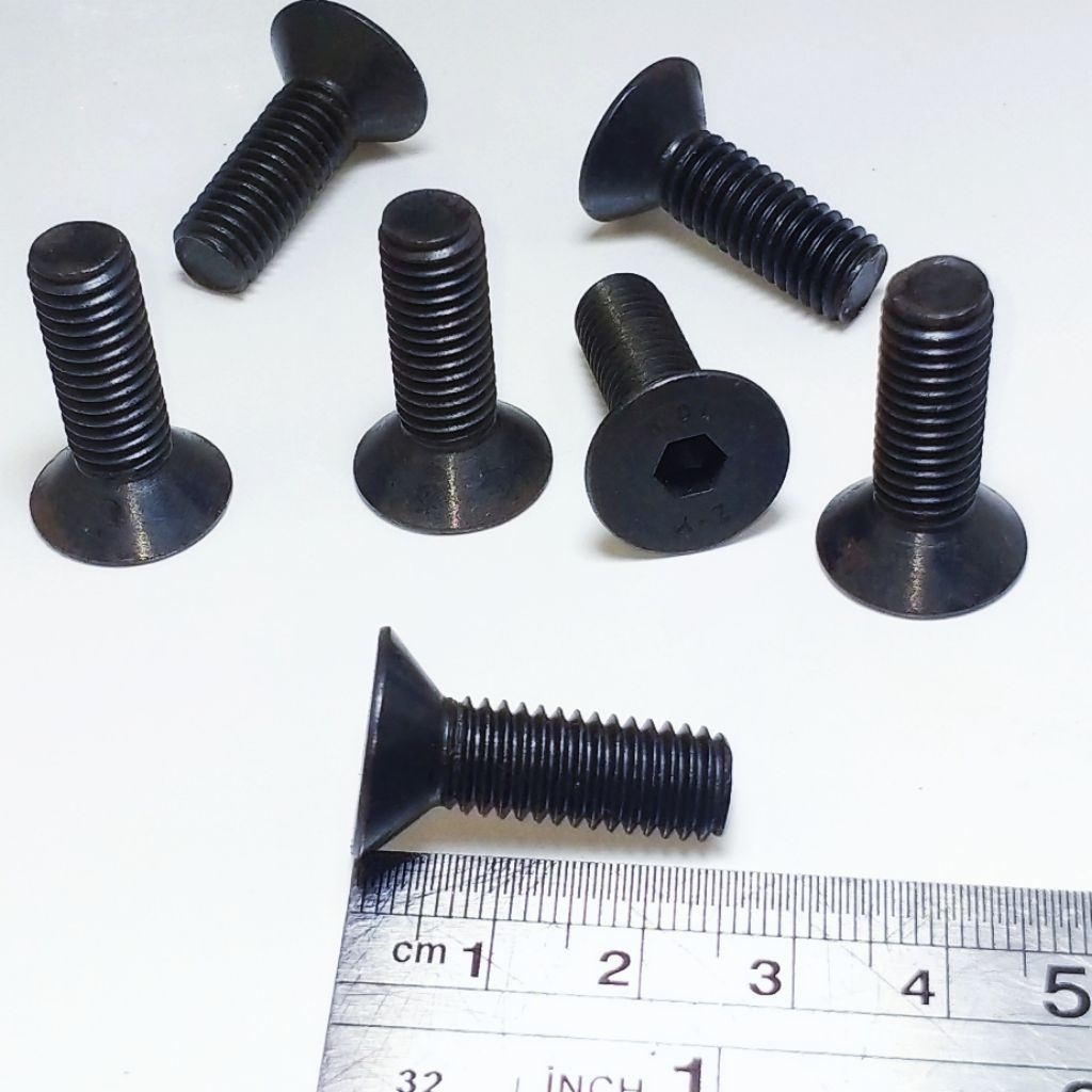 Jfl m8x25 pitch 1.25 สกรูหัวจมจมจม m8x25mm เกรด 10.9