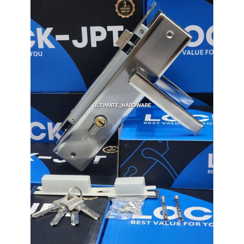 WOODEN ชุดล็อคประตู HANDLE PLATE LOCK JPT KPL JPT J21 NP สแตนเลสสตีล