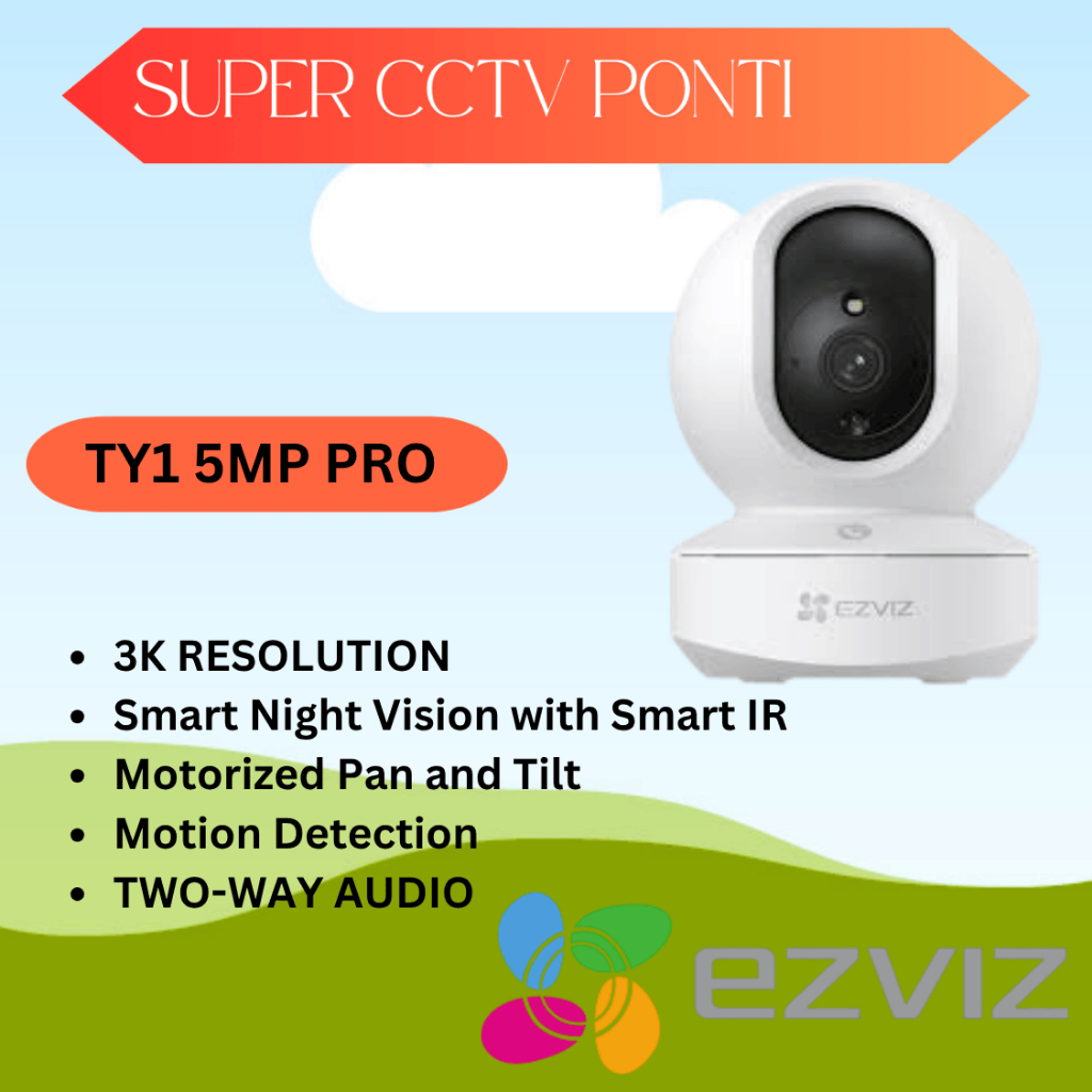 กล้องวงจรปิด WIFI EZVIZ TY1 3K 5MP PRO เปลี่ยนสําหรับ C6N