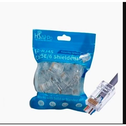 HSAIRPO CONNECTOR UTP EZ RJ 45 CAT5 / UTP CAT6 เนื้อหา 50 ชิ้น