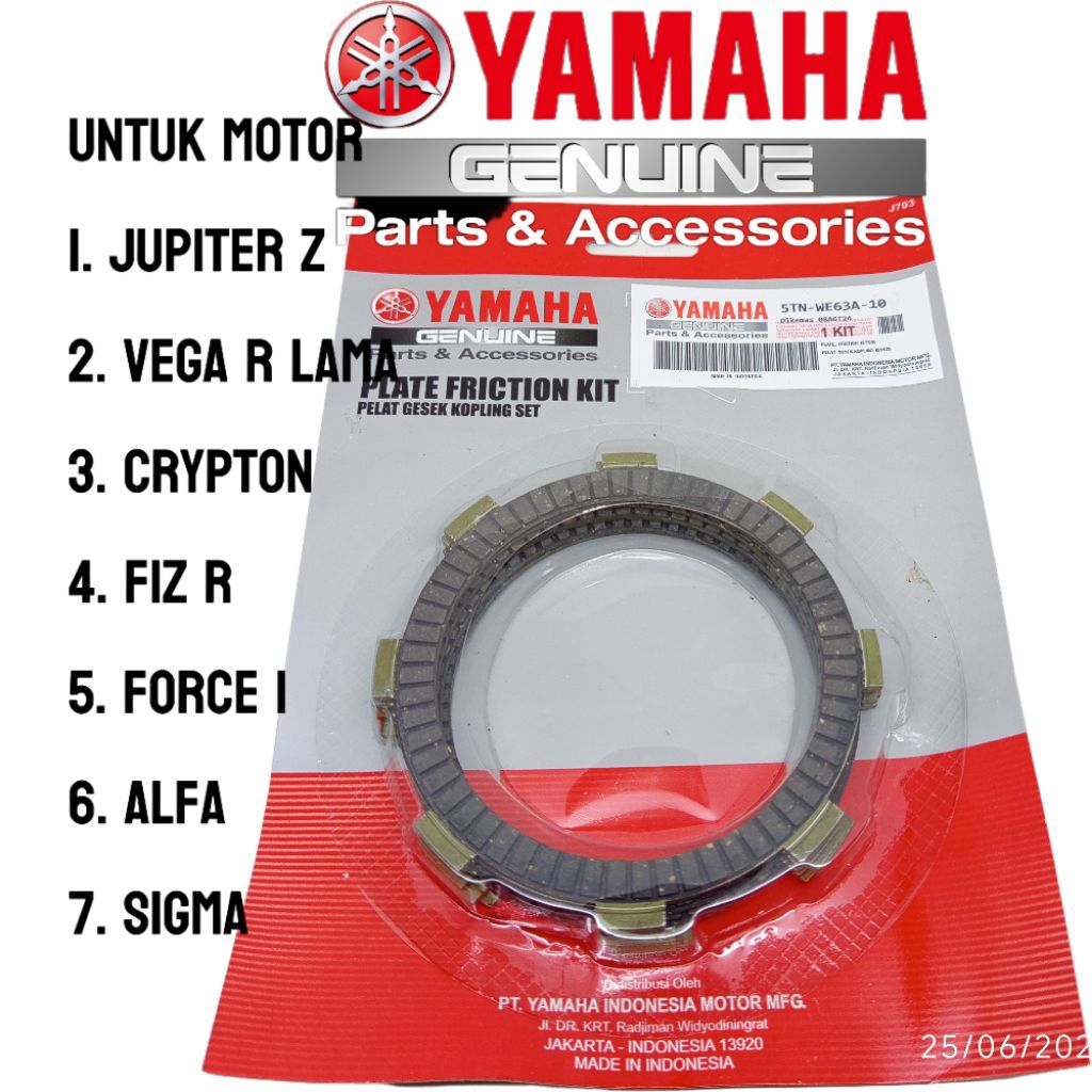 จานคลัทช์ 5TN-WE53A-10 จานคลัทช์ JUPITER Z YAMAHA JUPITER Z FIZ R FORCE 1 VEGA R NEW ALFA SIGMA
