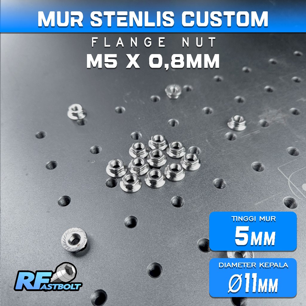 CUSTOM สแตนเลส FLANGE NUT M5 สแตนเลส 304 ป้องกันสนิม