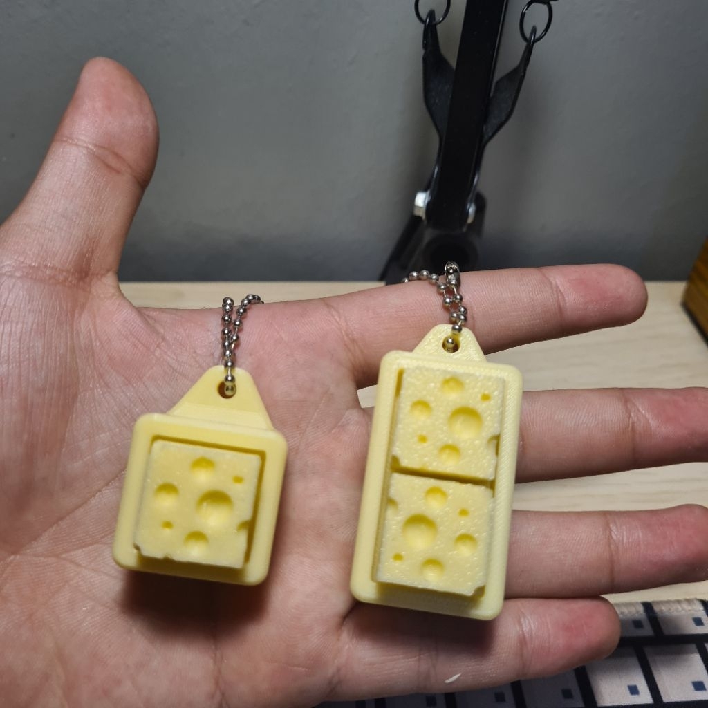 GANTUNGAN เครื่องทดสอบสวิตช์พวงกุญแจชีส ASMR คีย์บอร์ด Fidget ของเล่นชีสพวงกุญแจของเล่นเด็ก stimulus