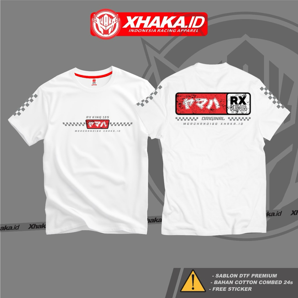 เสื้อยืด RX KING 135 ดั้งเดิม XHAKA.ID เครื่องแต่งกายแข่งอินโดนีเซีย
