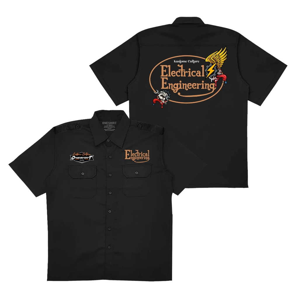 KEMEJA Engineer Fly Workshirt Shirt สีดํา Pdh Shirt Oneshirt