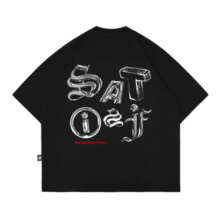 Satisfaction Tshirt Heavyweight 16s Oversize Chrome Black