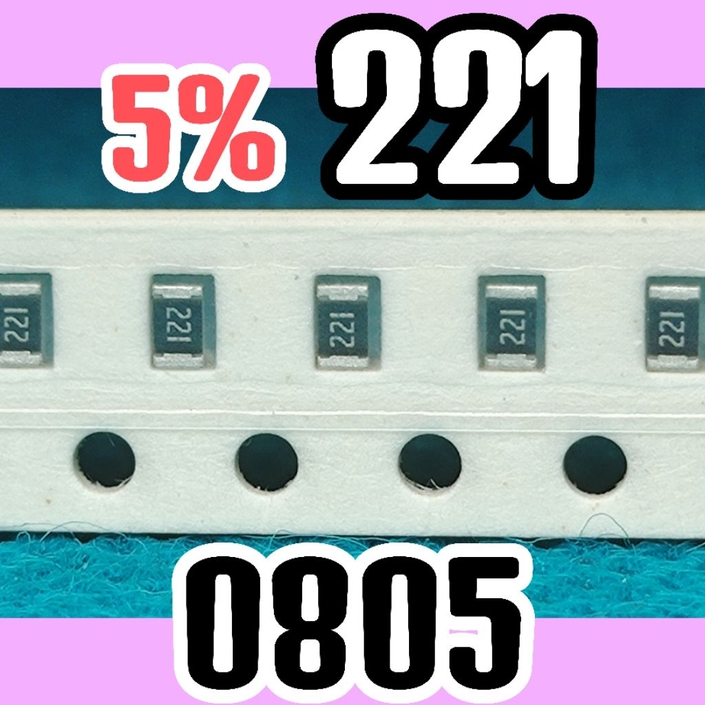 10 ชิ้น ตัวต้านทานชิป smd 221 220R 5% ขนาด 2012 0805 220ohm 220 โอห์ม