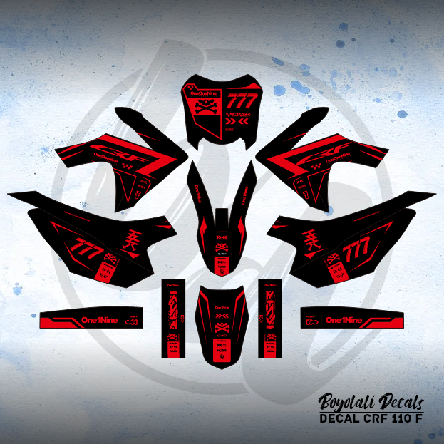 STABILO HIRAMU MERAH UNGU DECAL STICKER CRF 110 F (005) FULLBODY MINI STICKER DECALS 2013 2014 2015 