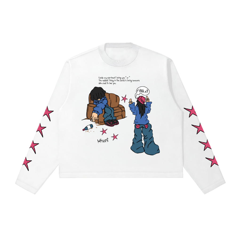 Miscast Longsleeves Boxy Crop | TWICE TWICE TWICE | เสื้อยืดแขนยาวสีขาว Boxy