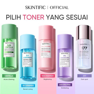 SKINTIFIC - TONER 80ml COLLECTION 5X Ceramide Soothing Toner 80ml Cica Soothing Essence Toner Ori Facial Toner Wajah Daily Clarifying /Calm & Brightening /Eksfoliasi Exfoliating / Hydrating / Acne Care / Exfoliating Brightenin Toner Eksfoliasi