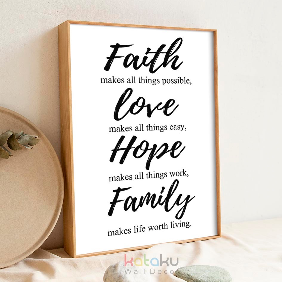 Faith Love Hope Family Poster Wall Decor ตกแต่งบ้าน