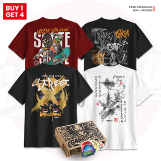 [GABUT] - Paket Bundling 4pcs Baju Kaos Distro Unisex Pria Wanita BDGBT4-003 Bahan Cotton Combed 24s Kaos Oblong Pria Wanita 100% Produk Original