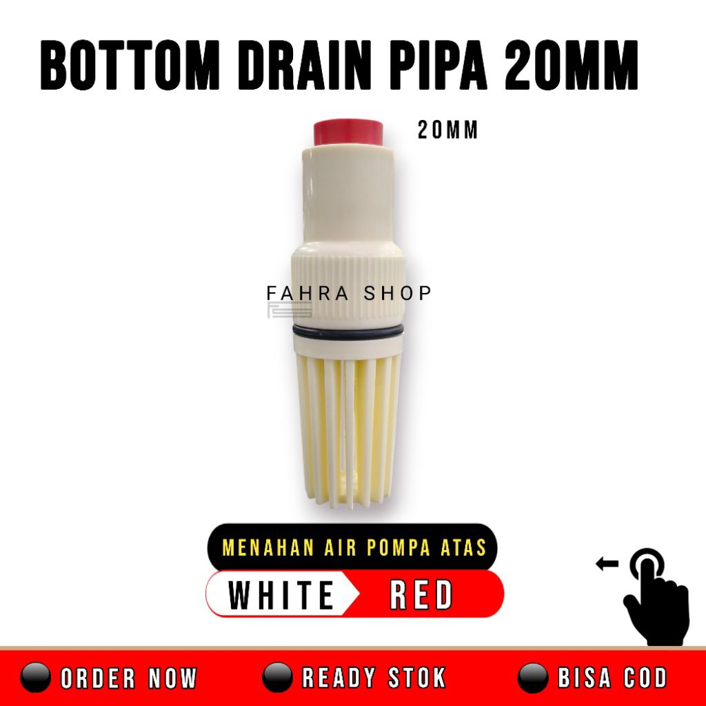 MERAH Bottem WHITE RED เครื่องกรองน้ําตู้ปลา | รีเทนเนอร์น้ําปั๊มด้านบน ขนาด20มม