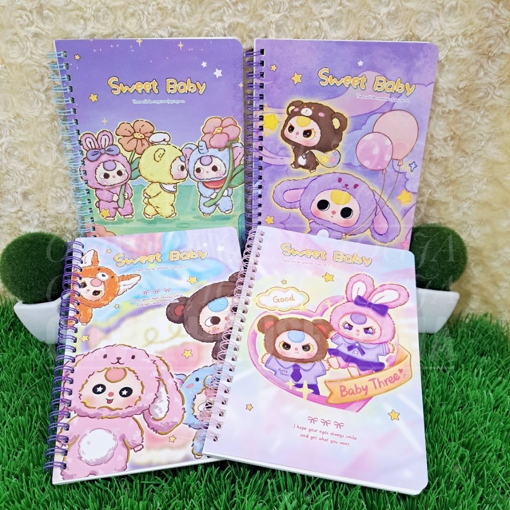 Baby Three Spiral Notebook SH-32K-3218 Diary Baby Three Spiral Color Notes Baby Three Sweet Baby Boo