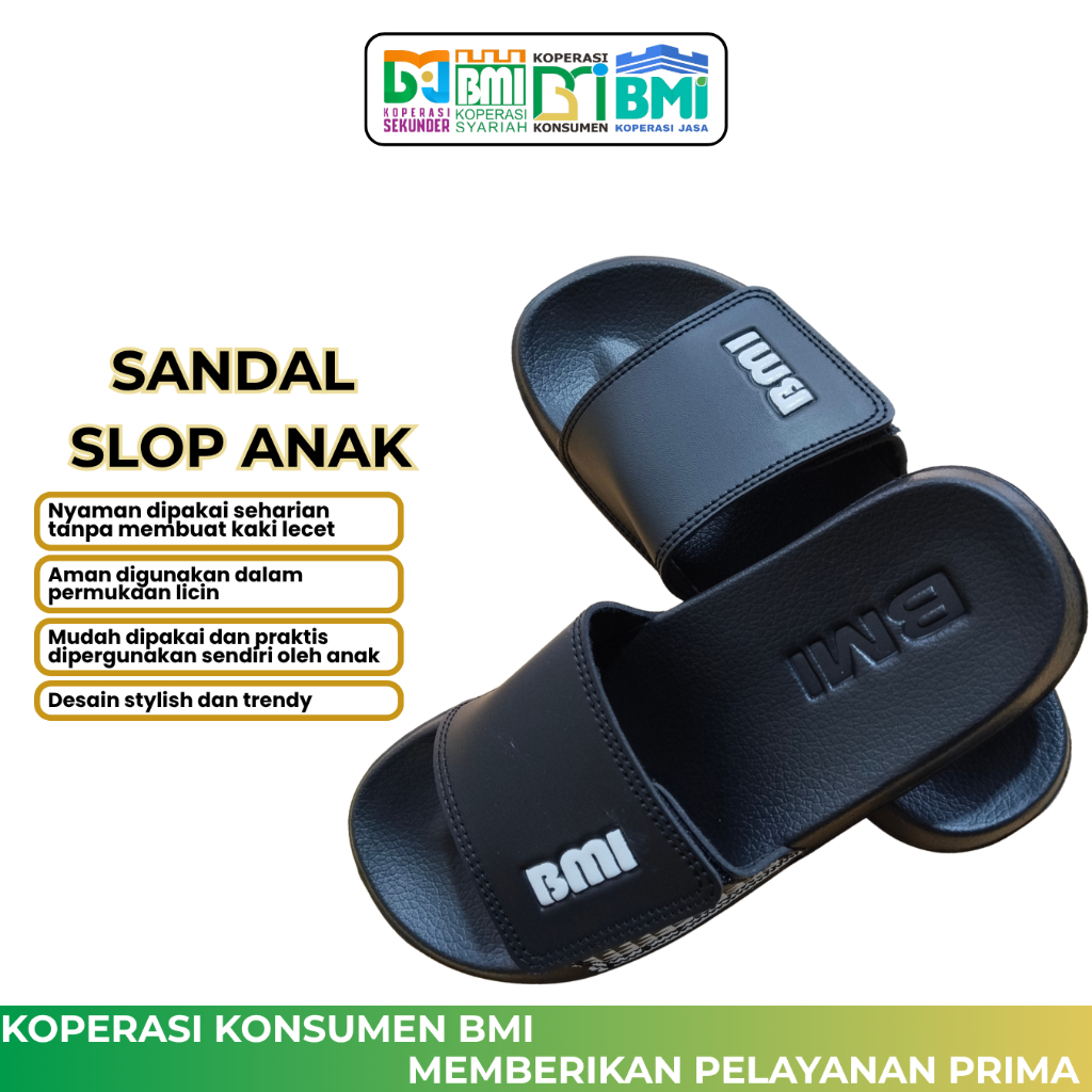 รองเท้าแตะ BLACK BMI CHILDRENS/SLOP/CHILDRENS SLOP SANDALS