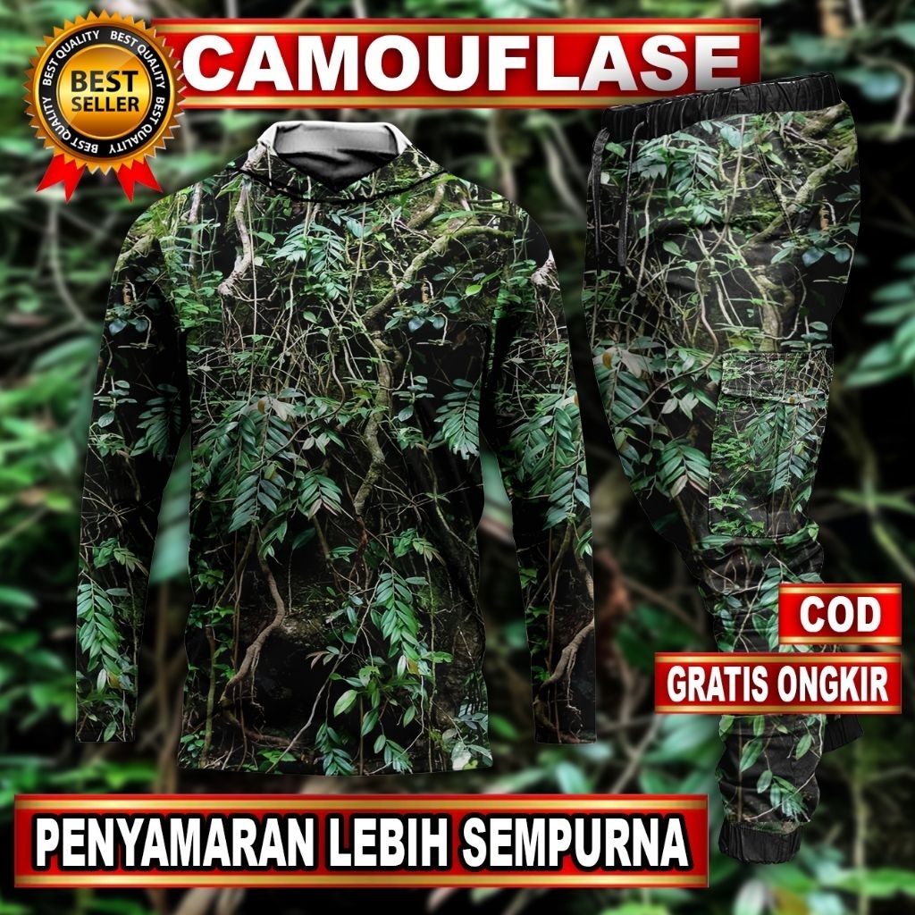 ชุดเสื้อ CAMO HUNTING | เสื้อผ้า CAMO HUNTING | PALM OIL MOTIF CAMO SHIRT | ผ้าซับใน | กางเกง CAMO H