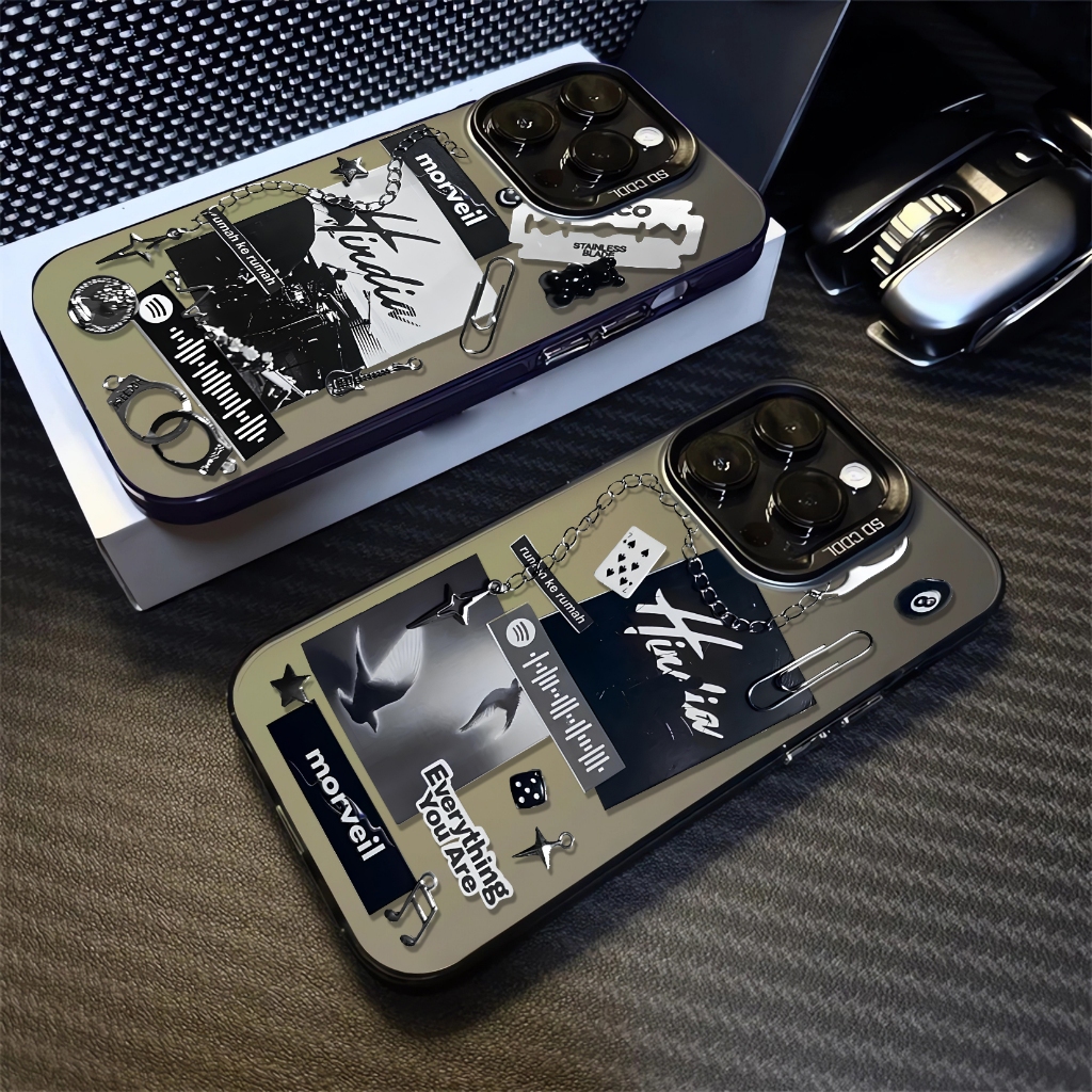 Hard Soft Case โฮโลแกรมสีดํา Samsung A15 A16 A55 A35 A06 A05 A05S A53 A14 A32 Premium Mate CHH-09