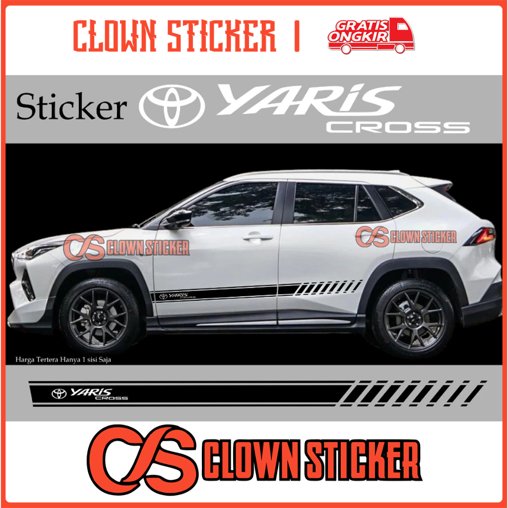 CLOWN สติ๊กเกอร์ toyota yaris cross อุปกรณ์เสริม toyota yaris cross