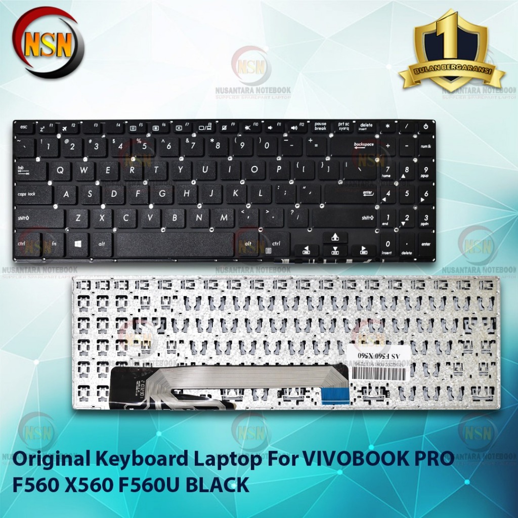 แป้นพิมพ์แล็ปท็อปต้นฉบับสําหรับ VIVOBOOK PRO F560 X560 F560U สีดํา