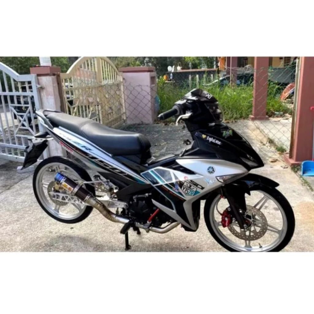 1 ชุดสีแดง LEO ไอเสีย 51 มม.เปิดท่อ PNP Lc135 4 สปีด/v1 Lc135 5 สปีด/v2 Y15 Y15ZR GSX 150R RS150 RSX