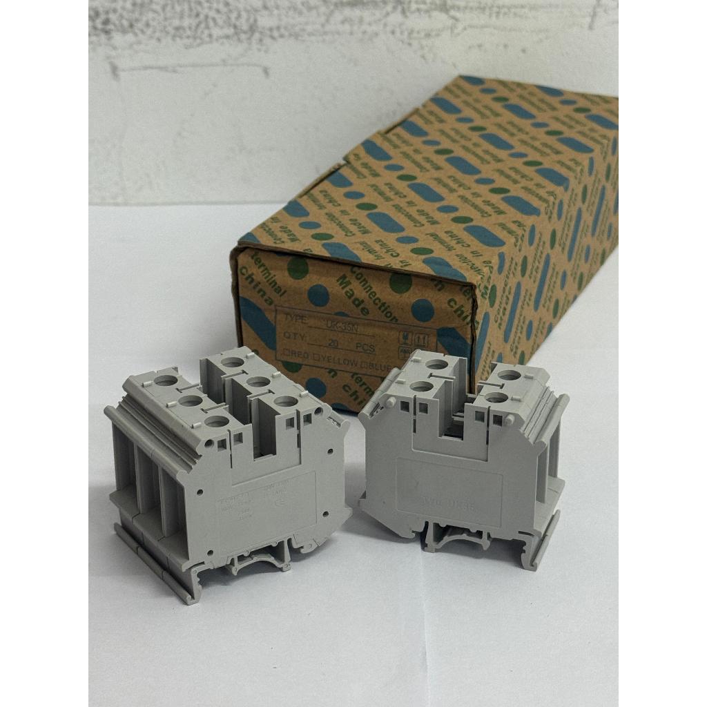 เทอร์มินอลบล็อค Din Rail UIK35 / UK-35 (800V 125A)