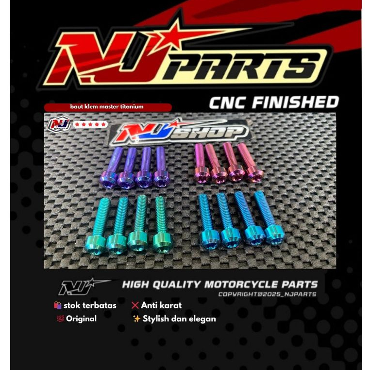 NJPARTS titanium bolt Set BRAKE MASTER CLAMP มาตรฐาน pcx scoopy sonic rx king ฯลฯ (เนื้อหา 4) ขวาซ้า