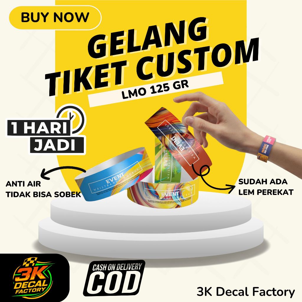 CUSTOM WRISTBAND กันน้ํา BRACELET TICKETS สามารถนํามาใช้สําหรับว่ายน้ํา, ANTI-TEAR