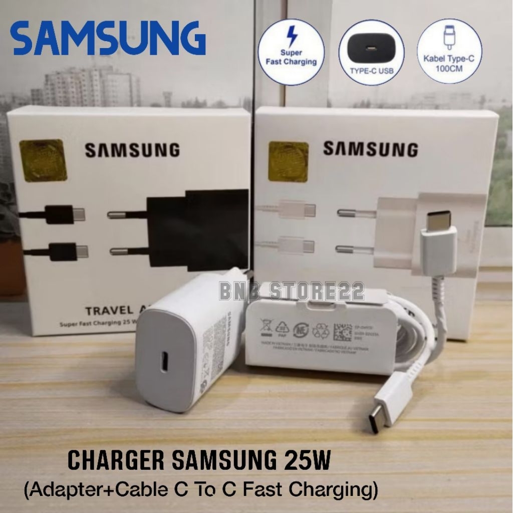 Samsung 25Watt Galaxy M36 5G Usb C ถึง C ชาร์จเร็ว Batok Carger Adaptor ครบชุด