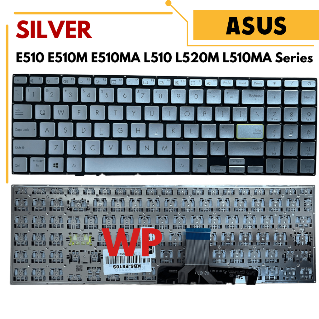 คีย์บอร์ด Asus VivoBook E510 E510M E510MA L510 L520M L510MA Series สีเงิน