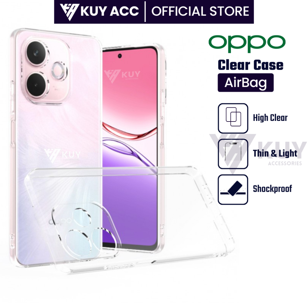 KUY - เคสใส AirBag Oppo A5i A5 5G A5x A5 Pro 5G A3x A3 Pro 5G A3 A3 2024 เคสนิ่มปลอกใส