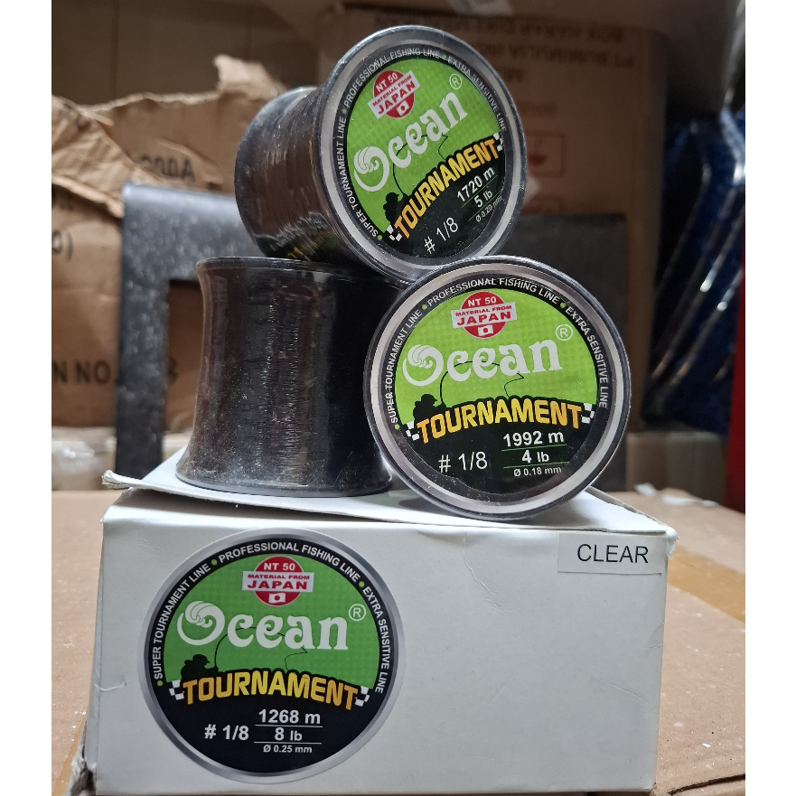 JAPAN OCEAN TOURING FISHING LINE 1/8 4LB,5LB,6LB,8LB,10LB COL. หันหน้ากาแฟเข้ม