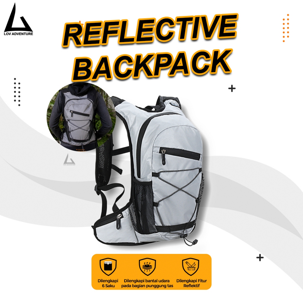 กระเป๋าเป้สะพายหลังภูเขา 15 ลิตรสะท้อนแสง – กระเป๋าเป้สะพายหลังน้ําหนักเบาเดินป่ากลางแจ้งและเดินป่า 