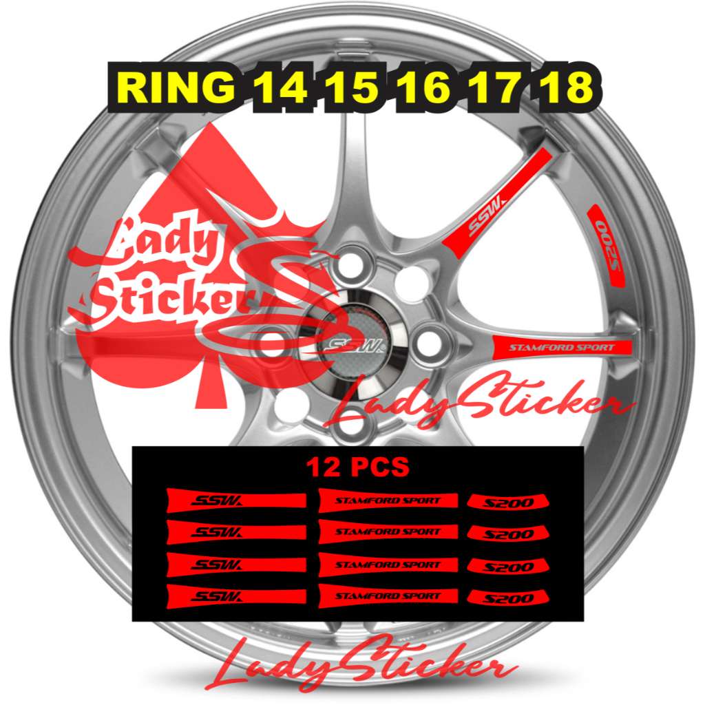CONTENTTS 12PCS VELK สติกเกอร์ SSW S200 SAMFORD กีฬาล้อรถ VELK VOLG สติกเกอร์ SSW STAMFORD S200 ล้อแ