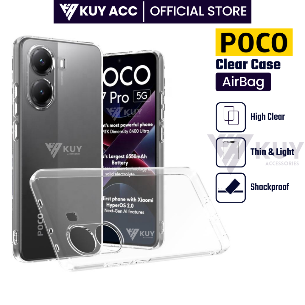KUY - เคสใส AirBag Xiaomi Poco C75 C65 C40 Soft Case เคสใสใส