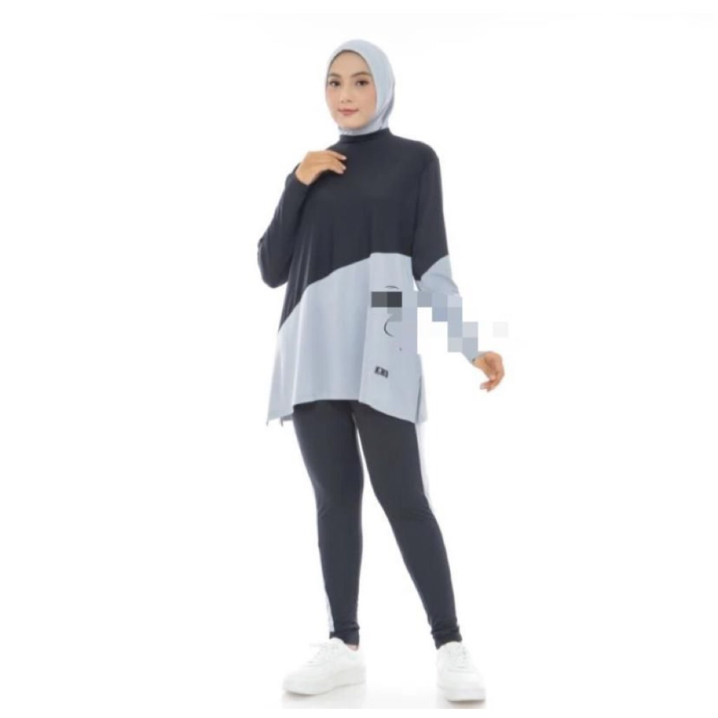 ชุดกีฬาสตรี HIJAB DAILY FRIENDLY OUTFIT SWIMMING JOGGING GYM NEWEST JERSEY MATERIAL