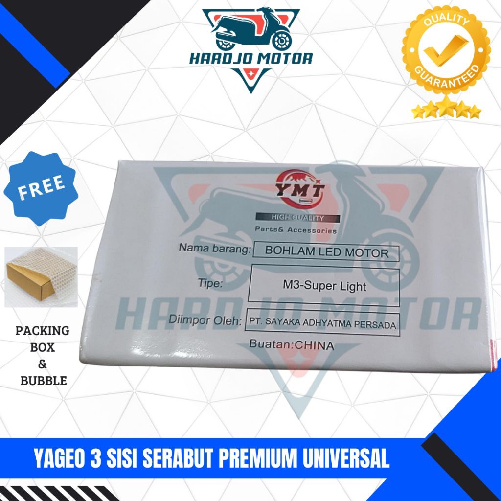 YAGEO 3 ด้านพรีเมี่ยม UNIVERSAL MOTORCYCLE BULB