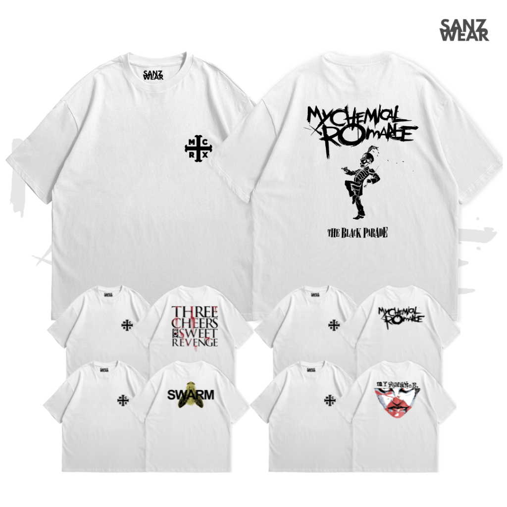 เสื้อยืด SANZ MY CHEMICAL ROMANCE | เสื้อยืดพรีเมี่ยม | ขนาดใหญ่เกินไป สีขาว | หวีคอตตอนพรีเมี่ยม 24