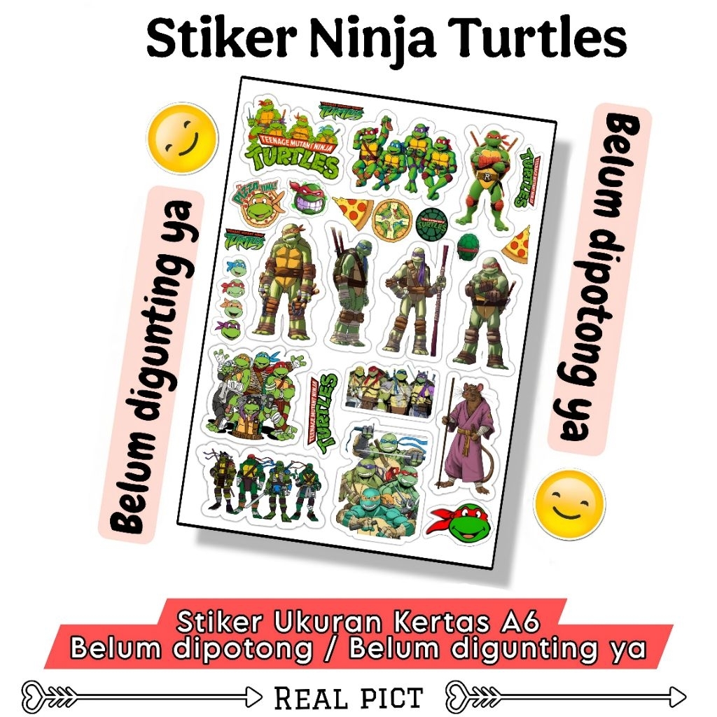 สติ๊กเกอร์ NINJA TURTLES / สติ๊กเกอร์ไวนิลขนาด A6 / สติ๊กเกอร์ / สติ๊กเกอร์น่ารัก