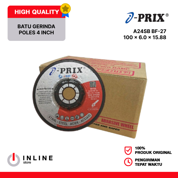 MATA หินเจียร 4 นิ้ว I-Prix หินเจียรขัด 100 x 6.0 IPRIX เครื่องเจียร 4" ประเภท 27 A24SB BF-27 [25 ชิ