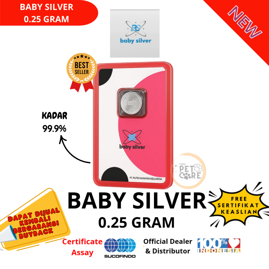 Baby Silver Special 0.25 กรัม Fine Silver Bars Pure Original 24K