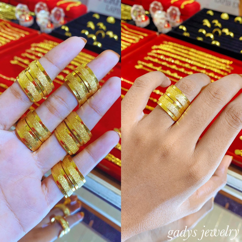 Replica 24krt แหวนไม้ไผ่ชุบทอง Crum Light Gold 8 กรัมแหวนผู้หญิงจําลองทองพรีเมี่ยม
