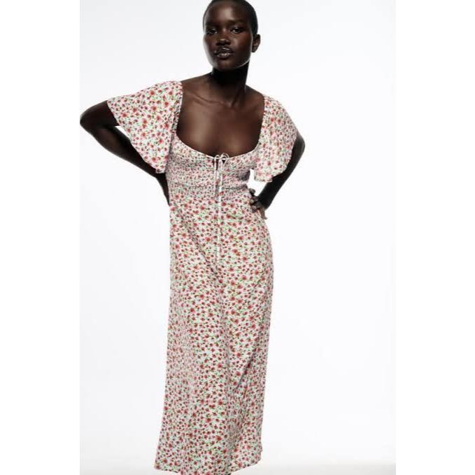 ZARA FLORAL MIDI DRESS