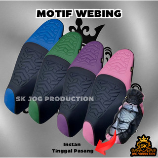 Cover Jok Motor (PAKAI KARET) Langsung Pasang MOTIF WEBBING untuk semua Motor BEAT, VARIO PCX, Lexi, Adv, Genio, Fino, Stylo